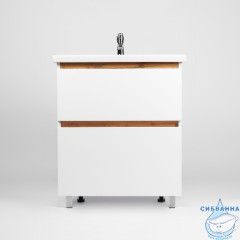 Тумба Viant Мальта 60Н с раковиной Como 60 белый/дуб вотан