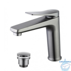 Смеситель для раковины Lemark Bronx LM3737GM (с донным клапаном) (графит)
