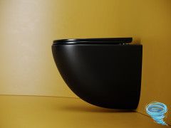 Унитаз подвесной безободковый Ceramicanova Vogue Rimless CN4008TMB с сиденьем быстросъемным Soft Close (микролифт)