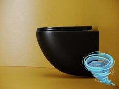 Унитаз подвесной безободковый Ceramicanova Vogue Rimless CN4008TMB с сиденьем быстросъемным Soft Close (микролифт)