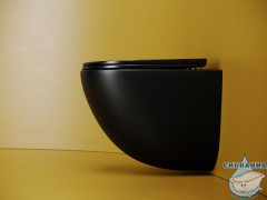 Унитаз подвесной безободковый Ceramicanova Vogue Rimless CN4008TMB с сиденьем быстросъемным Soft Close (микролифт)