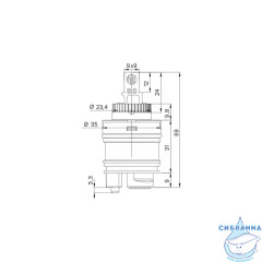 Картридж керамический для смесителя, 35 мм, с ножками, с верхним уплотнителем, IDDIS, 999C35H1SM