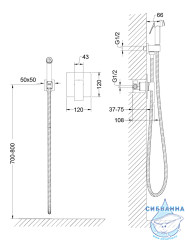 Встраиваемый смеситель с гигиеническим душем Timo Saona 2389/17SM (золото матовое)