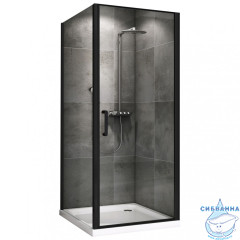 Душевое ограждение ABBER Sonnenstrand 100x90 профиль черный, стекло прозрачное AG04100B-S90B (без поддона)