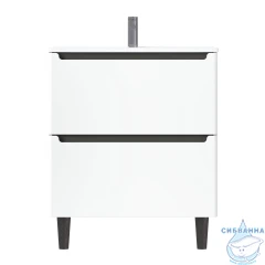 Тумба напольная 1Marka Coda 75Н с раковиной Оскар 75 белый матовый