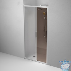 Дверь в нишу AM.PM Gem W90G-100-1-195MBr 100 см профиль хром, стекло бронзовое