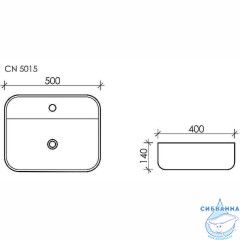  Раковина на столешницу 50 см Ceramicanova Element CN5015