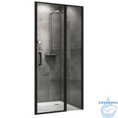 Дверь в нишу ABBER Sonnenstrand AG04110BS 110x195 профиль черный, стекло прозрачное