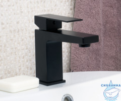 Смеситель для раковины Wasserkraft Abens 2003  (без донного клапана) (черный матовый)