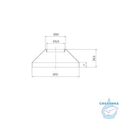 Отражатель для смесителя, конус, хром, D-70, h-26, 2 шт, IDDIS, 982R26C0SM