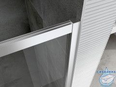 Душевое ограждение ABBER Schwarzer Diamant 100x50 AG301005-S505 профиль хром, стекло прозрачное (без поддона)