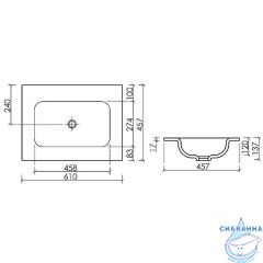 Раковина встраиваемая 61 см Ceramicanova Element CN7011MBwx