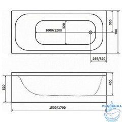 Акриловая ванна Тритон Ультра 170x70
