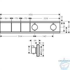 Встраиваемый термостатичесий смеситель для ванны Hansgrohe RainSelect 15380670 (черный матовый)