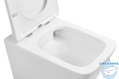 Унитаз подвесной безободковый Abber Rechteck  AC1201T с сиденьем Soft Close (микролифт) (белый)