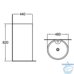 Раковина напольная 46 см SantiLine SL-4003MB
