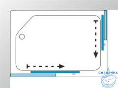 Душевое ограждение Тритон Квадро 120x80 профиль белый, стекло полосы Щ0000064616 (с поддоном)