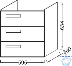 Тумба Jacob Delafon Rythmik EB1306-R3 60 малиновая с раковиной Rythmik 60