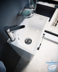 Тумба подвесная 1Marka Lira 40П с раковиной Lira  40 белый глянец L