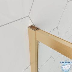 Душевое ограждение Veconi Оттимо 90x90 профиль брашированное золото, стекло янтарь OP10G-9090-14-C9 (без поддона)