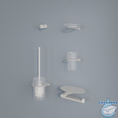 Бумагодержатель с овальной полкой, нержавеющая сталь, NOA, белый матовый, IDDIS, NOAWT00i43