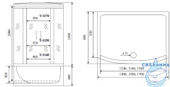 Душевая кабина Timo Standart T-1140 140х88
