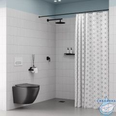 Душевая система с тропическим душем, матовый черный, Optima Home, IDDIS, OPHBL01i66