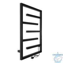 Полотенцесушитель электрический Indigo Delos П7 (с таймером) 50х80 черный муар (с возможностью скрытого подключения, подключение R/L)