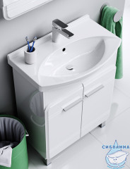 Тумба Aqwella Classic Корсика 65 с раковиной Лагуна 65 белый глянец