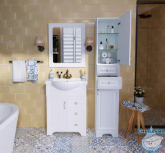 Зеркало 1Marka Прованс 65 белый глянец