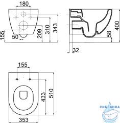 Унитаз подвесной безободковый Ravak Chrome RimOff X01535 с сиденьем Soft Close (микролифт) быстросъёмным