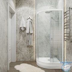 Душевое ограждение Тритон Стандард А 90x90 профиль белый, стекло полосы Щ0000061805 (с поддоном)