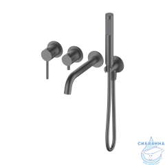 Встраиваемый смеситель для ванны Oliveeka Y-Line OL-889017-BGM (оружейная сталь)