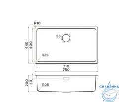 Кухонная мойка Omoikir Tadzava 75-U/I 4993501 нержавеющая сталь