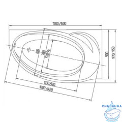 Акриловая ванна Aquatek Бетта R 160х97 с каркасом