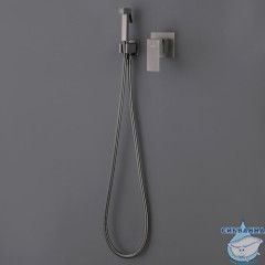 Встраиваемый смеситель с гигиеническим душем ABBER Daheim AF8225NG (никель)