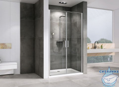 Дверь в нишу ABBER Sonnenstrand AG04100C 100x195 профиль хром, стекло прозрачное