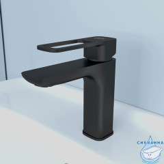 Смеситель для умывальника, черный, Slide, IDDIS, SLIBL00i01