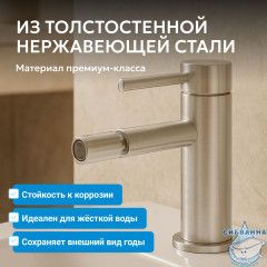 Смеситель ABBER Wasser Kreis 316 AF8124BST для биде, брашированная сталь