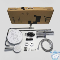 Смеситель термостатический для ванны со стойкой и тропической лейкой, глянцевый хром, Ideal Spa, Milardo, ILSSBTHM06