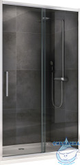 Дверь в нишу Abber Schwarzer Diamant 100x195 профиль хром, стекло прозрачное AG30100H