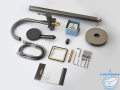 Смеситель ABBER Tanz AF8C15GM напольный для ванны, оружейная сталь