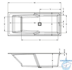Ванна акриловая Riho Still Shower 180х80