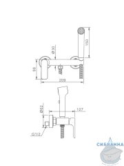 Смеситель Raglo R03.51  с гигиеническим душем (хром)