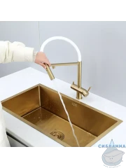 Смеситель кухни Gappo G4397-83 (сатин золотой)