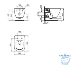 Унитаз подвесногй Ideal Standard TESI AquaBlade T0079V1 (без сиденья)