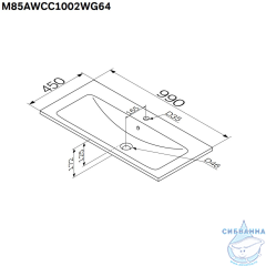 Раковина мебельная Am.Pm  X-Joy 100 M85AWCC1002WG64