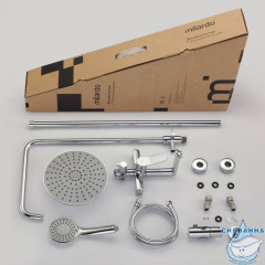 Душевая система с тропическим душем, хром глянцевый, Enjoy, Milardo, ENJSB3FM06