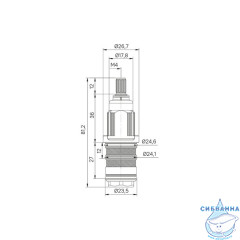 Картридж для смесителя, 27 мм, термостат, IDDIS, 999C2704SM