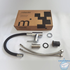 Смеситель для кухни с гибким изливом, глянцевый хром, Meal, Milardo, M01SB0FM05